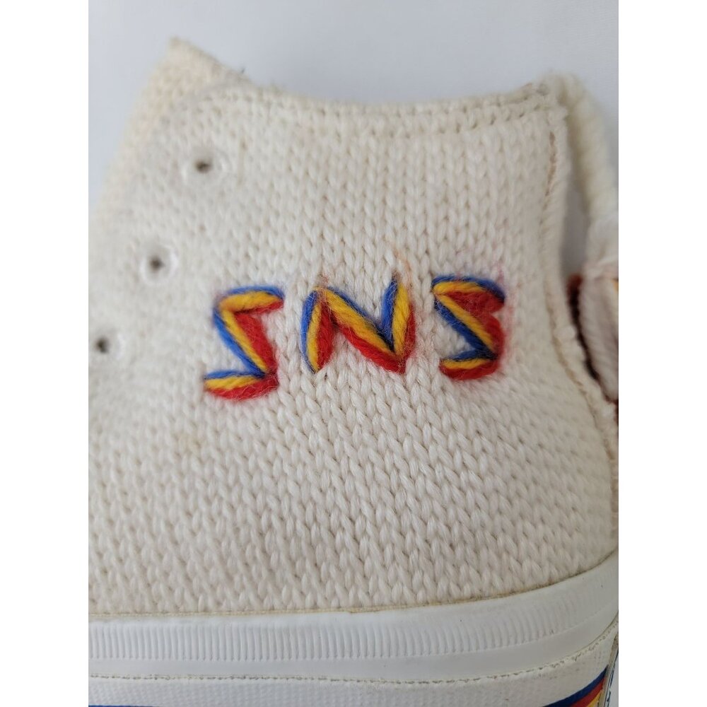 RARE Sneakersnstuff x Converse Chuck Taylor LOVIKKA Cream Knit Wool Hi Top Sz 7W - Picture 8 of 12